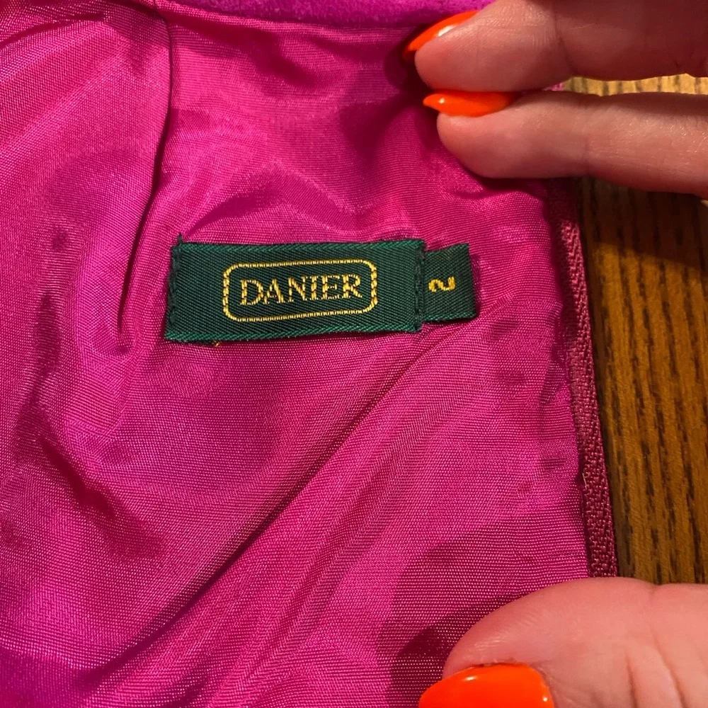 Vintage Suede Fuchsia Danier pencil skirt - Picture 2 of 5